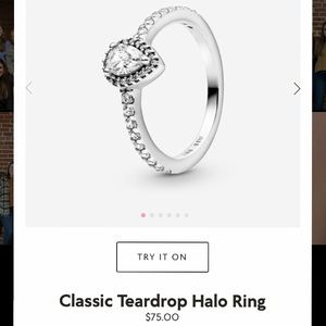 Pandora Classic Teardrop Halo Ring